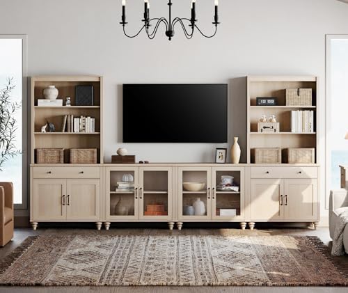 Ūkiškas pramogų centras su lentynomis 75 colių TV